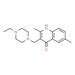 ChemSpider 2D Image | 3-[(4-ethylpiperazin-1-yl)methyl]-2,6-dimethylquinolin-4-ol | C18H25N3O