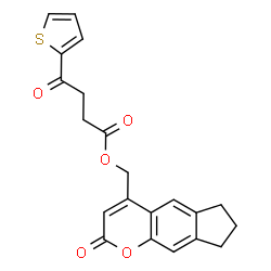 ChemSpider 2D Image | (2-Oxo-2,6,7,8-tetrahydrocyclopenta[g]chromen-4-yl)methyl 4-oxo-4-(2-thienyl)butanoate | C21H18O5S