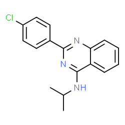 ChemSpider 2D Image | 2-(4-Chlorophenyl)-N-isopropyl-4-quinazolinamine | C17H16ClN3