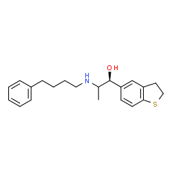 ChemSpider 2D Image | (1S)-1-(2,3-Dihydro-1-benzothiophen-5-yl)-2-[(4-phenylbutyl)amino]-1-propanol | C21H27NOS