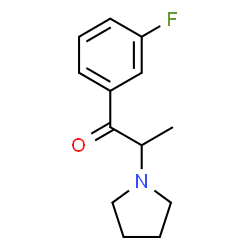 ChemSpider 2D Image | 1-(3-Fluorophenyl)-2-(1-pyrrolidinyl)-1-propanone | C13H16FNO