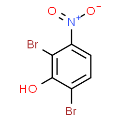 ChemSpider 2D Image | 2,6-Dibromo-3-nitrophenol | C6H3Br2NO3