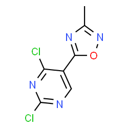 ChemSpider 2D Image | 2,4-Dichloro-5-(3-methyl-1,2,4-oxadiazol-5-yl)pyrimidine | C7H4Cl2N4O