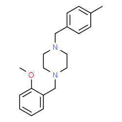 ChemSpider 2D Image | 1-(2-Methoxybenzyl)-4-(4-methylbenzyl)piperazine | C20H26N2O