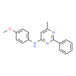 ChemSpider 2D Image | N-(4-Methoxyphenyl)-6-methyl-2-phenyl-4-pyrimidinamine | C18H17N3O