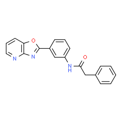 ChemSpider 2D Image | N-[3-([1,3]Oxazolo[4,5-b]pyridin-2-yl)phenyl]-2-phenylacetamide | C20H15N3O2