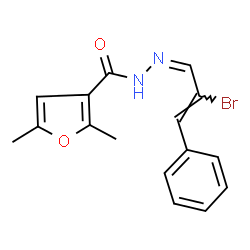ChemSpider 2D Image | N'-[(1Z,2Z)-2-Bromo-3-phenyl-2-propen-1-ylidene]-2,5-dimethyl-3-furohydrazide | C16H15BrN2O2