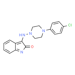 ChemSpider 2D Image | 3-{[4-(4-Chlorophenyl)-1-piperazinyl]amino}-2H-indol-2-one | C18H17ClN4O