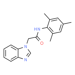 ChemSpider 2D Image | 2-(1H-Benzimidazol-1-yl)-N-mesitylacetamide | C18H19N3O