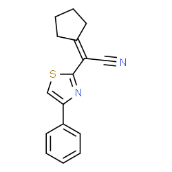 ChemSpider 2D Image | Cyclopentylidene-(4-phenyl-thiazol-2-yl)-acetonitrile | C16H14N2S