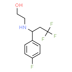 ChemSpider 2D Image | 2-{[3,3,3-Trifluoro-1-(4-fluorophenyl)propyl]amino}ethanol | C11H13F4NO