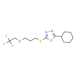 ChemSpider 2D Image | 2-Cyclohexyl-5-{[3-(2,2,2-trifluoroethoxy)propyl]sulfanyl}-1,3,4-oxadiazole | C13H19F3N2O2S