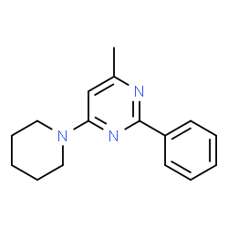 ChemSpider 2D Image | 4-Methyl-2-phenyl-6-(1-piperidinyl)pyrimidine | C16H19N3