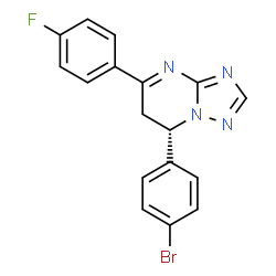 ChemSpider 2D Image | (7S)-7-(4-Bromophenyl)-5-(4-fluorophenyl)-6,7-dihydro[1,2,4]triazolo[1,5-a]pyrimidine | C17H12BrFN4