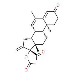 ChemSpider 2D Image | (10alpha)-6-Methyl-16-methylene-3,20-dioxopregna-4,6-dien-17-yl acetate | C25H32O4