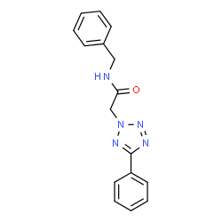 ChemSpider 2D Image | N-Benzyl-2-(5-phenyl-2H-tetrazol-2-yl)acetamide | C16H15N5O