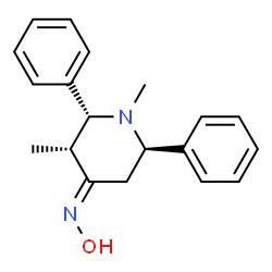 ChemSpider 2D Image | (2R,3R,4E,6R)-N-Hydroxy-1,3-dimethyl-2,6-diphenyl-4-piperidinimine | C19H22N2O