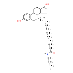 ChemSpider 2D Image | N-Butyl-11-[(7beta,9beta,13alpha,14beta,17alpha)-3,17-dihydroxyestra-1,3,5(10)-trien-7-yl]-N-methylundecanamide | C34H55NO3