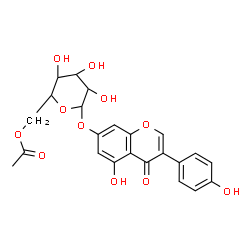ChemSpider 2D Image | 5-Hydroxy-3-(4-hydroxyphenyl)-4-oxo-4H-chromen-7-yl 6-O-acetyl-alpha-L-gulopyranoside | C23H22O11