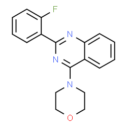 ChemSpider 2D Image | 2-(2-Fluorophenyl)-4-(4-morpholinyl)quinazoline | C18H16FN3O