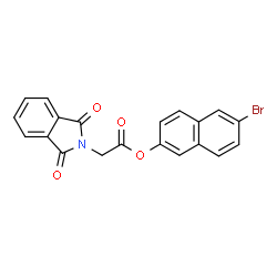 ChemSpider 2D Image | 6-Bromo-2-naphthyl (1,3-dioxo-1,3-dihydro-2H-isoindol-2-yl)acetate | C20H12BrNO4
