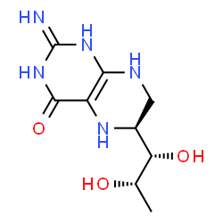 ChemSpider 2D Image | (6S)-2-Amino-6-[(1S,2S)-1,2-dihydroxypropyl]-5,6,7,8-tetrahydro-4(3H)-pteridinone | C9H15N5O3
