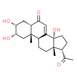 ChemSpider 2D Image | (2beta,3beta,5alpha,9beta,10alpha,13alpha,14beta)-2,3,14-Trihydroxypregn-7-ene-6,20-dione | C21H30O5
