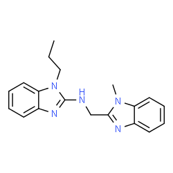 ChemSpider 2D Image | N-[(1-Methyl-1H-benzimidazol-2-yl)methyl]-1-propyl-1H-benzimidazol-2-amine | C19H21N5