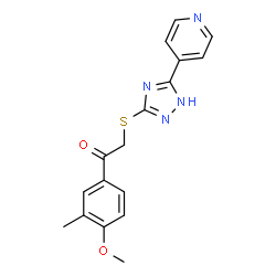 ChemSpider 2D Image | 1-(4-Methoxy-3-methylphenyl)-2-{[5-(4-pyridinyl)-1H-1,2,4-triazol-3-yl]sulfanyl}ethanone | C17H16N4O2S