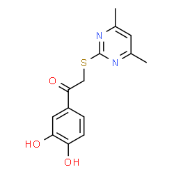 ChemSpider 2D Image | 1-(3,4-Dihydroxyphenyl)-2-((4,6-dimethylpyrimidin-2-yl)thio)ethanone | C14H14N2O3S