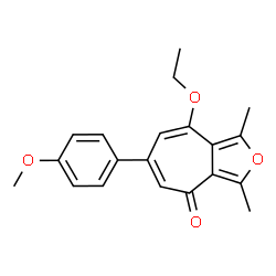 ChemSpider 2D Image | 8-Ethoxy-6-(4-methoxy-phenyl)-1,3-dimethyl-cyclohepta[c]furan-4-one | C20H20O4