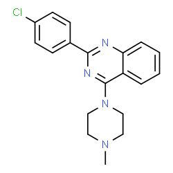 ChemSpider 2D Image | 2-(4-Chlorophenyl)-4-(4-methyl-1-piperazinyl)quinazoline | C19H19ClN4