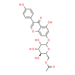 ChemSpider 2D Image | 5-Hydroxy-3-(4-hydroxyphenyl)-4-oxo-4H-chromen-7-yl 6-O-acetyl-beta-D-mannopyranoside | C23H22O11