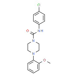 ChemSpider 2D Image | N-(4-Chlorophenyl)-4-(2-methoxyphenyl)-1-piperazinecarboxamide | C18H20ClN3O2