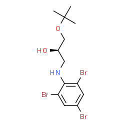 ChemSpider 2D Image | (2R)-1-[(2-Methyl-2-propanyl)oxy]-3-[(2,4,6-tribromophenyl)amino]-2-propanol | C13H18Br3NO2