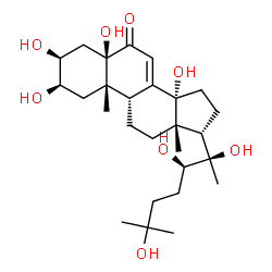 ChemSpider 2D Image | (2alpha,3alpha,5alpha,10alpha,13alpha,14beta,22R)-2,3,5,14,20,22,25-Heptahydroxycholest-7-en-6-one | C27H44O8