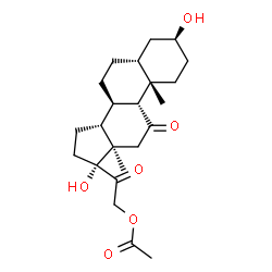 ChemSpider 2D Image | (3alpha,5alpha,8alpha,9beta,13alpha)-3,17-Dihydroxy-11,20-dioxopregnan-21-yl acetate | C23H34O6