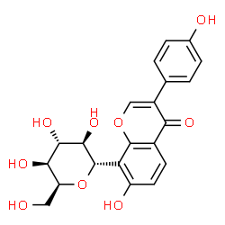 ChemSpider 2D Image | (1S)-1,5-Anhydro-1-[7-hydroxy-3-(4-hydroxyphenyl)-4-oxo-4H-chromen-8-yl]-L-iditol | C21H20O9