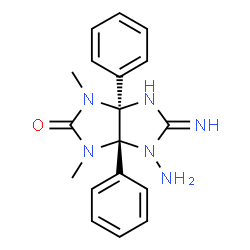 ChemSpider 2D Image | (3aS,6aR)-4-Amino-5-imino-1,3-dimethyl-3a,6a-diphenylhexahydroimidazo[4,5-d]imidazol-2(1H)-one | C18H20N6O