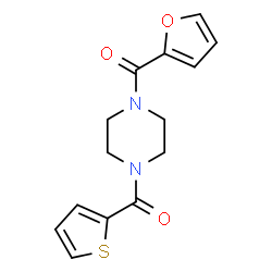 ChemSpider 2D Image | [4-(2-Furoyl)-1-piperazinyl](2-thienyl)methanone | C14H14N2O3S