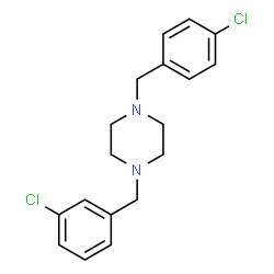 ChemSpider 2D Image | 1-(3-Chlorobenzyl)-4-(4-chlorobenzyl)piperazine | C18H20Cl2N2
