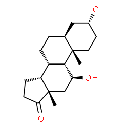 ChemSpider 2D Image | (3alpha,5alpha,9beta,11beta,14beta)-3,11-Dihydroxyandrostan-17-one | C19H30O3