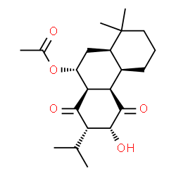 ChemSpider 2D Image | (4aR,4bR,6R,7S,8aR,9R,10aR)-6-Hydroxy-7-isopropyl-1,1-dimethyl-5,8-dioxotetradecahydro-9-phenanthrenyl acetate | C21H32O5