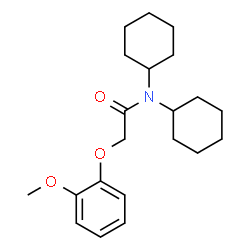 ChemSpider 2D Image | N,N-Dicyclohexyl-2-(2-methoxyphenoxy)acetamide | C21H31NO3