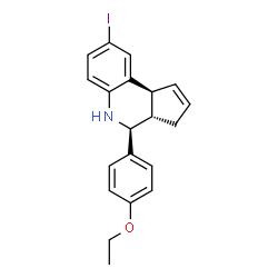 ChemSpider 2D Image | (3aS,4S,9bS)-4-(4-Ethoxyphenyl)-8-iodo-3a,4,5,9b-tetrahydro-3H-cyclopenta[c]quinoline | C20H20INO