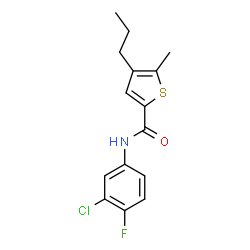 ChemSpider 2D Image | N-(3-Chloro-4-fluorophenyl)-5-methyl-4-propyl-2-thiophenecarboxamide | C15H15ClFNOS