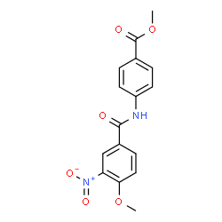 ChemSpider 2D Image | Methyl 4-[(4-methoxy-3-nitrobenzoyl)amino]benzoate | C16H14N2O6