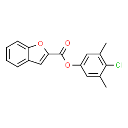 ChemSpider 2D Image | 4-Chloro-3,5-dimethylphenyl 1-benzofuran-2-carboxylate | C17H13ClO3