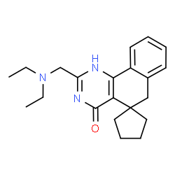 ChemSpider 2D Image | 2-[(Diethylamino)methyl]-1H-spiro[benzo[h]quinazoline-5,1'-cyclopentan]-4(6H)-one | C21H27N3O