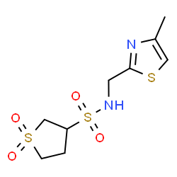 ChemSpider 2D Image | N-[(4-Methyl-1,3-thiazol-2-yl)methyl]tetrahydro-3-thiophenesulfonamide 1,1-dioxide | C9H14N2O4S3